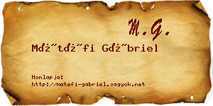 Mátéfi Gábriel névjegykártya